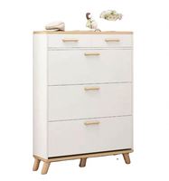 Meuble à chaussures moderne en bois avec hauteur réglable et design durable pour salon, personnalisable