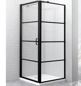 Black Free Standing Germany 2 Sided 70x70 Shower Cubicle Enclosure