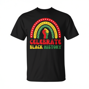 Camiseta promocional de los derechos civiles africanos negros del Rainbow, artículo para celebrar la historia - Product Image 2