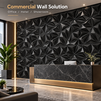 Panneau mural en PVC géométrique 3D noir, revêtement mural décoratif insonorisant pour salon, chambre, hôtel, bureau, intérieur