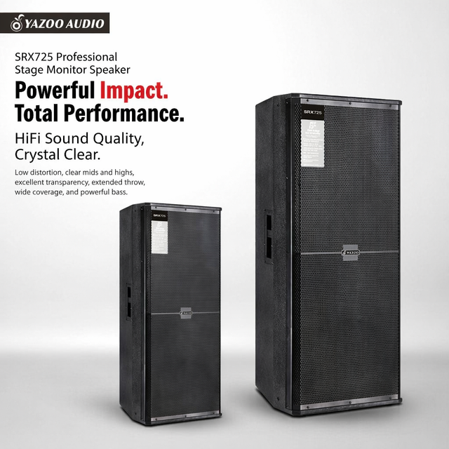 Dual 15" Two-Way Professional Passive Speaker 800W 99dB 65Hz-20kHz SRX-725 Club Indoor Outdoor Sound System