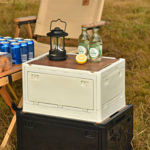 Boîte de rangement pliable en plastique, grand Volume de 30l, 55l, <span class=keywords><strong>4</strong></span> côtés, organisateur de coffre pour le Camping en plein air - Product Image 5