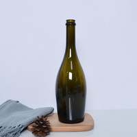 Botol Kaca Anggur Amber 187ml, Botol Kaca Whisky 500ml 750ml Burgundy untuk Kemasan Anggur, Segel Gabus, Sampel Gratis