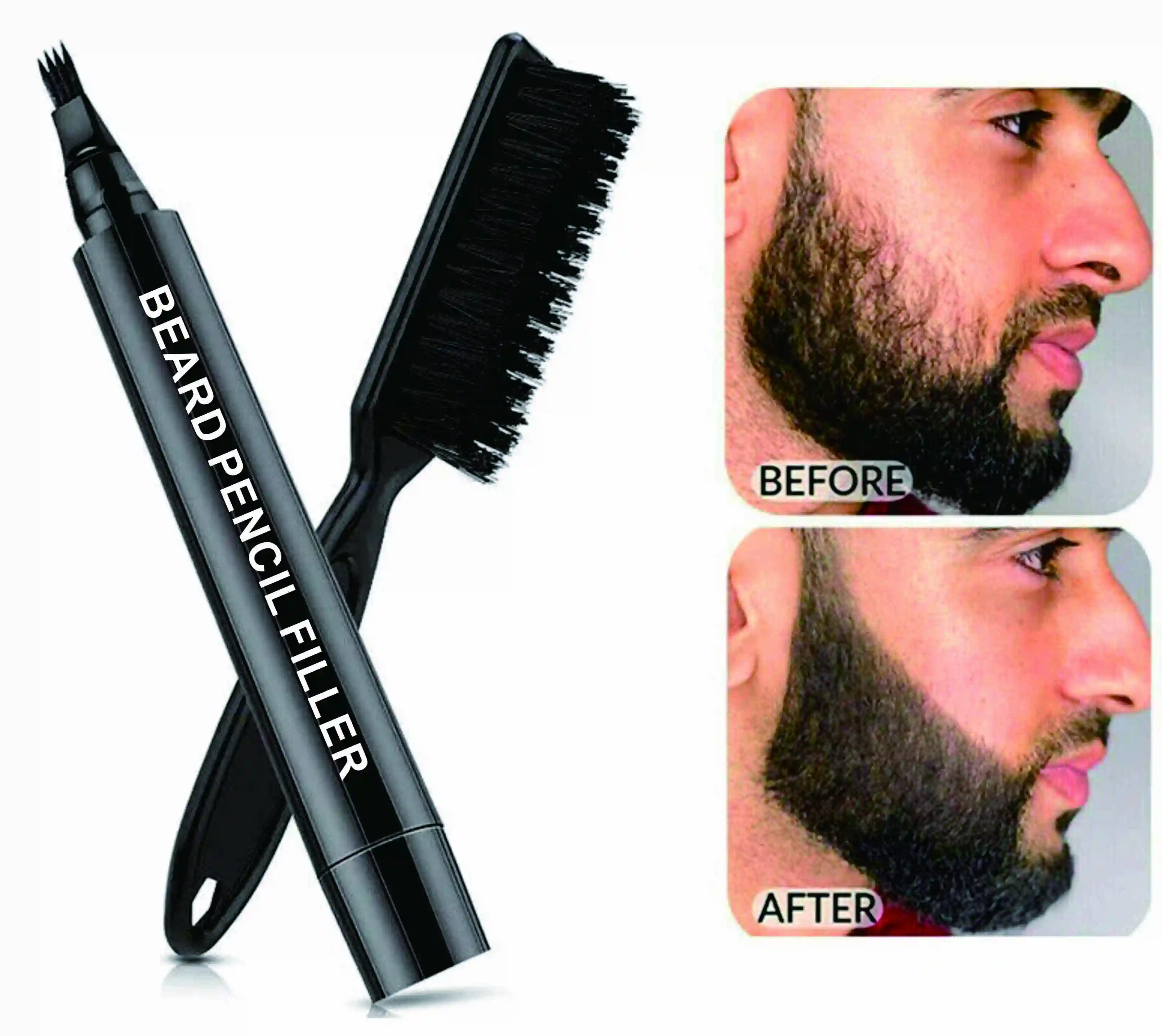 2024 Venta caliente MOQ bajo impermeable barba pluma lápiz relleno bigote lápiz barba pluma en líquido