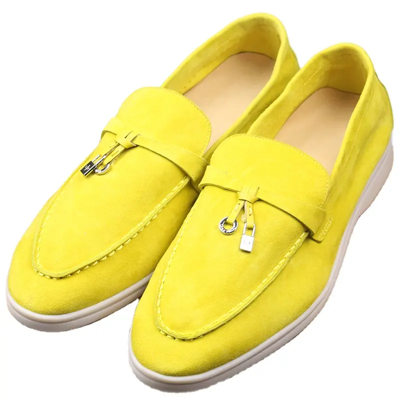 Leather Loafers LP Top Quality Soft Soled Slip On Comfortable Casual Shoes For Women Man