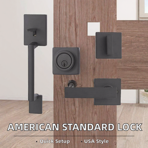 Juego de Cerradura con Manija de Palanca Estándar Americano para Dormitorio, Baño, Exterior y Uso en Hoteles - Diseño Ambidiestro y Fácil de Usar - Product Image 2
