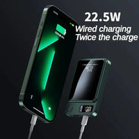 Chargeur rapide 22,5 W, batterie externe 10000 mAh, grande capacité, batterie externe magnétique, mini portable, entrée type C pour iPhone Samsung