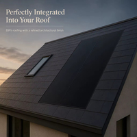 Personnalisation disponible, panneau solaire haute efficacité BC (Back Contact) 100W, tuiles solaires BIPV pour toitures haut de gamme