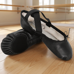 Zapatillas de Ballet Negras para Mujer Baifa Dancin, Parte Superior de Cuero Dividido, Suela Original, Correa Cruzada, Zapatillas de Baile de Cuero de Alta Calidad - Product Image 4