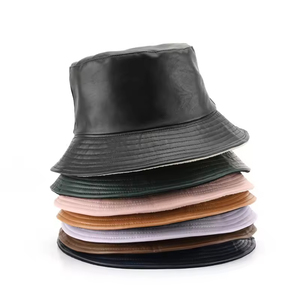 Chapeau Bob Réversible en Cuir Imperméable de Haute Qualité avec Doublure Sherpa Double Face, Chapeau de Pêche Vierge Uni pour la Vente en Gros - Product Image 4