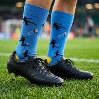 Nouvelles Chaussettes de Supporter Personnalisées Tendance Coupe du Monde de Football en Coton Respirantes à Motifs Originaux