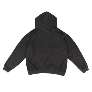 Sudadera con Capucha Negra Extra Grande de Primera Calidad, Lavada a la Piedra, Estilo Vintage, para Hombre, Sudadera con Capucha Lavada al Ácido - Product Image 6