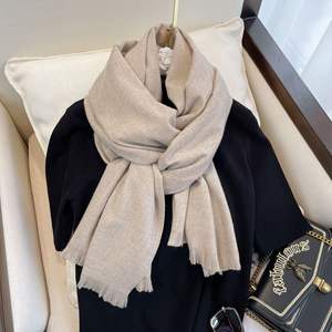 Sıcak satış klasik kaşmir düz renk eşarp tasarımcısı lüks kış kaşmir eşarp çapak - Product Image 4