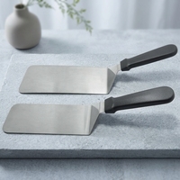 UJ-KT511 Ensemble de 2 spatules rectangulaires en acier inoxydable durables – Spatules à aliments