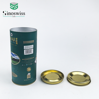 Petit tube en papier kraft avec couvercle en étain pour l'emballage alimentaire, recyclable, hermétique, café, thé, collation, chips de pommes de terre, impression disparaissante