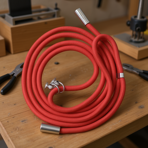Cuerda Roja Trenzada con Extremos Metálicos para Máquinas de Trenzado - Product Image 3