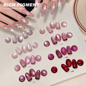 MissGooey 8 Couleurs Violet Raisin Vernis à Ongles <span class=keywords><strong>Gel</strong></span> Effet Œil de Chat Magnétique Sans TPO/HEMA OEM ODM Bouteille de Vernis <span class=keywords><strong>Gel</strong></span> UV Usine de Gels UV - Product Image 4