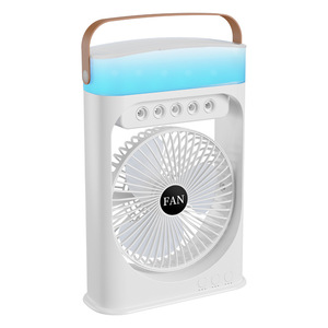 Ventilador Portátil con Nebulizador y Luz, Batería Recargable, Alimentación USB, Uso en Exteriores, Opciones de Color Blanco, Azul Cielo, Rosa y Negro - Product Image 1