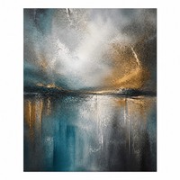 SEQIAO Décoration intérieure Paysage Peinture à l'huile peinte à la main sur toile Art mural encadré avec impression numérique 5 couleurs