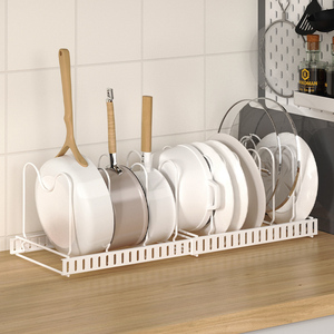 Cozinha Bancada Gabinete Material Metal Prato <span class=keywords><strong>Rack</strong></span> Suporte Tampa Pote <span class=keywords><strong>Rack</strong></span> De Armazenamento De Panela - Product Image 4