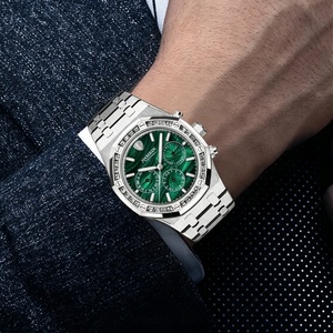 OEM Custom Logo Private Label Luxury Natural Malachite Watch Dial Men Chronograph Automatic Watches with 42MM Sapphire 50M - Product Image 4