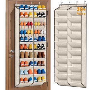 Organizador de Zapatos para Colgar Sobre la Puerta, con Capacidad para Más de 30 Pares, 10 Niveles, Tela Oxford Beige, para Almacenamiento en Armarios Detrás de la Puerta - Product Image 1