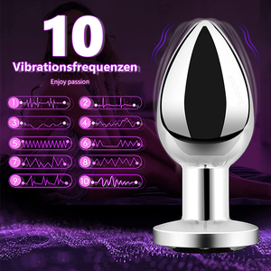 Hot Selling Afstandsbediening Metalen Prostaat Massager Anale Vibrerende Butt Plug Vibrator Voor Volwassen Vrouwen Mannen Seksspeeltjes - Product Image 3