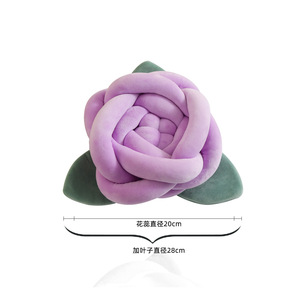 Petit Coussin Nordique Tricoté Frais avec Rose, <span class=keywords><strong>Oreiller</strong></span> de Dossier en Peluche, Coussin Boule Nœud, Coussin Fleur Rose, Décoration de Canapé et de Maison - Product Image 6