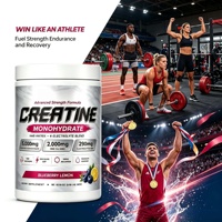 Myrtille Citron Créatine Monohydrate Poudre avec HMB et 4Electrolytes 60 Portions pour la Force d'Hydratation et de Récupération