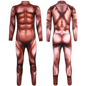 Muscle Bodysuit Men 3D Printed Full Body Set Halloween <b>Costume</b> Fancy Dress Athletic Sporty Look Customizable 7-Day Sample Label - Product Image 5