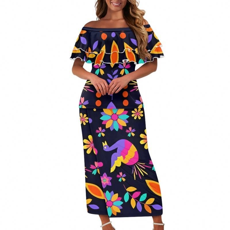 sachin and babi light blue dress Embroidered Mexican Dress Wholesale