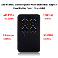 Control Remoto Universal Multifrecuencia para Puerta de Garaje 280-868MHZ 4 en 1 para Todos los Códigos Fijos y Algunos Códigos Rodantes