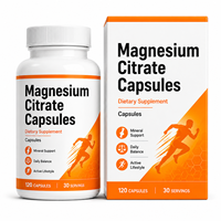 Capsules de citrate de magnésium pur exceptionnel, complément alimentaire pour adultes soucieux de leur santé