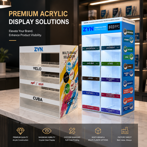 Support d'affichage personnalisé en acrylique pour snus avec éclairage LED, pour sachets Zyn Velo Cuba, tabac sans fumée, présentoir de vente au détail pour boîtes de snus, étagère empilable - Product Image 1