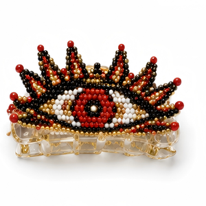 Pinces à <span class=keywords><strong>cheveux</strong></span> en acétate de plastique, motifs yeux de démon, style coréen personnalisé, romantiques, pour femmes, idéales pour le bureau, lot en vrac écologique - Product Image 2
