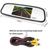 Moniteur de rétroviseur de voiture IPoster 4.3 "+ caméra de plaque d'immatriculation de voiture à 7 LED infrarouges