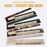 Safari Luxe Leopard Print Acrylic American Mahjong Racks 4-Piece Set with Custom OEM Gift Packaging
