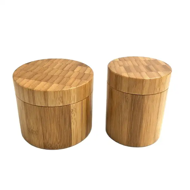 Vaso di bambù naturale ecologico con coperchio di bambù 1oz 2oz 4oz 8oz 16oz 32oz crema di bambù vuota vaso cosmetico imballaggio cosmetico