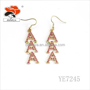 Tùy chỉnh Alpha Zeta đồng bằng bông tai rhinestone Hy Lạp sorority & Tình Huynh Đệ sản phẩm Kẽm hợp kim đinh tán - Product Image 4