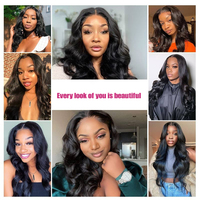 Perruque en cheveux humains Body Wave transparente HD, perruque complète en dentelle 360 Body Wave, perruque frontale en dentelle pour femmes noires