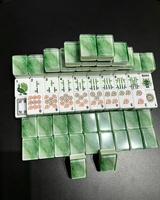 Juego de Mahjong Americano Funky Trade Emerald Wave, Fichas de Mahjong Acrílicas Premium de Jade Verde Brillante, 160 Piezas, Juego Completo
