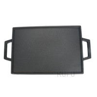 Grande plaque de cuisson réversible en fonte pré-culottée de grande taille