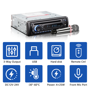 Système One Din ViewTech Lecteur DVD CD Bus <span class=keywords><strong>Radio</strong></span> Tuner 24V Lecteur MP3 2 Entrées Micro Multimédia DVD 1 Din <span class=keywords><strong>Radio</strong></span> Audio Camion - Product Image 2