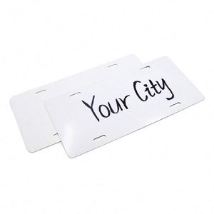 Plaques d'immatriculation de voiture en aluminium personnalisées de taille sur mesure, imprimées en typographie, modèle US Canada, 15 x 30 cm, lettres blanches en métal, fabriquées par Igor Factory - Product Image 1