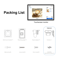 Écran tactile de comptoir 21,5 pouces, moniteur LCD USB Mini PD Type-C, compatible avec les systèmes Windows et Android pour l'enregistrement en libre-service dans les hôtels