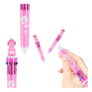 Multi-color Ink Lovely Cute Dinosaur Cartoon Plastic Ballpoint <b>Pens</b> Promotion 10-in -1 <b>Refill</b> Retractable Custom Logo Printing - Product Image 2
