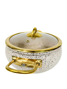 Ensemble de 9 ustensiles de cuisine en aluminium moulé sous pression avec revêtement en marbre noir, fond à induction, antiadhésif, céramique - Product Image 3
