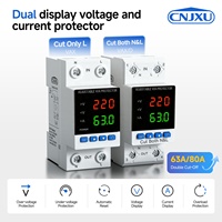 Nouveau Protecteur de surtension, sous-tension et surintensité monophasé réglable à deux relais 63A 80A 110V 230V