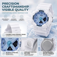 Reloj Deportivo de Cuarzo LED Impermeable para Hombre con Doble Pantalla, Correa de Goma y Caja de Aleación