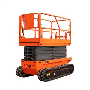 Application extérieure Mini plate-forme élévatrice électrique à chenilles Petite plate-forme élévatrice à ciseaux sur chenilles pour sols rugueux ou inégaux - Product Image 1